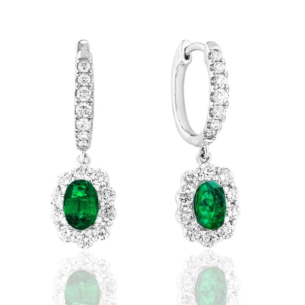 Emerald & Diamond Dangle Earrings Peter & Co. Jewelers Avon Lake, OH