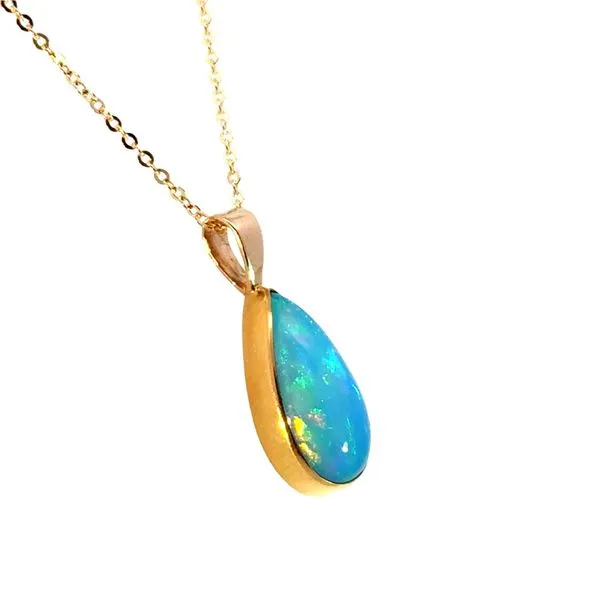 Ethiopian Opal Teardrop Pendant Image 2 Peter & Co. Jewelers Avon Lake, OH