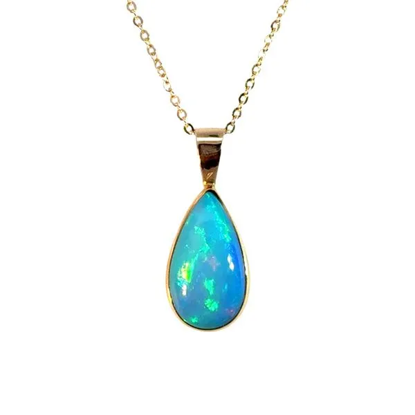 Ethiopian Opal Teardrop Pendant Image 3 Peter & Co. Jewelers Avon Lake, OH