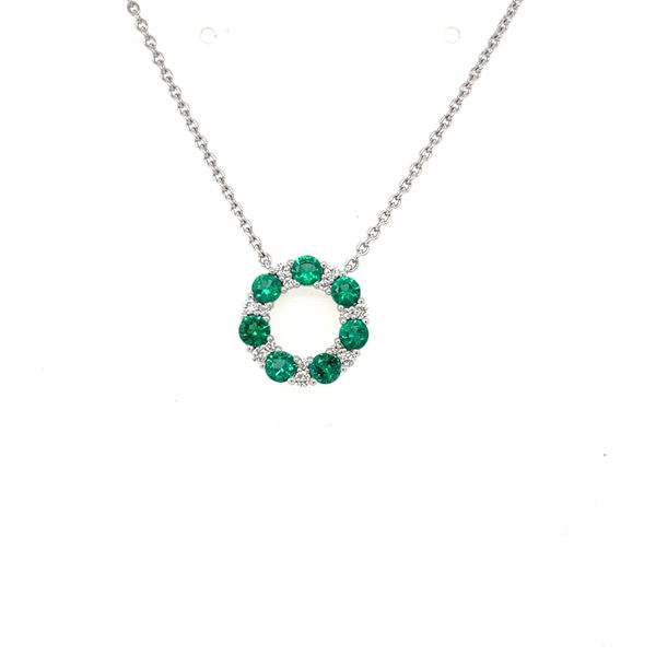 Fana Emerald and Diamond Necklace Image 2 Peter & Co. Jewelers Avon Lake, OH