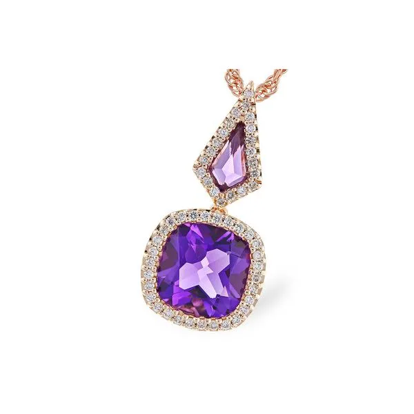 Amethyst Diamond Halo Necklace Peter & Co. Jewelers Avon Lake, OH