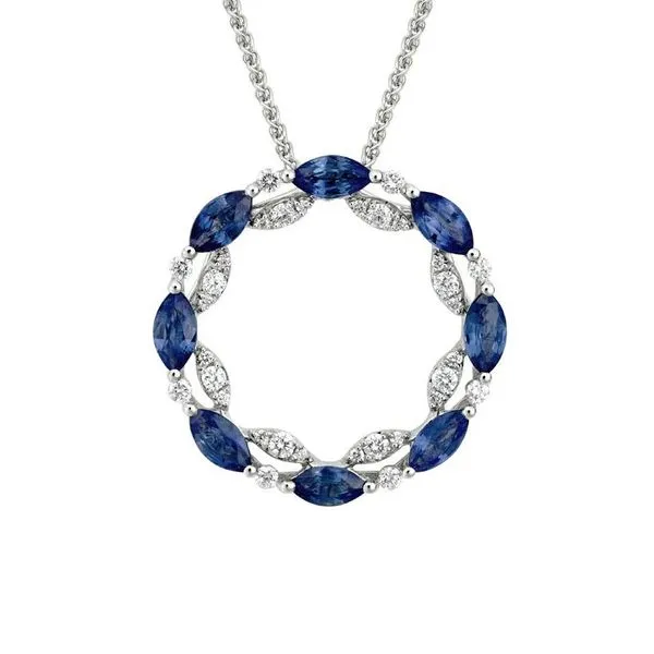 Blue Sapphire & Diamond Circle Necklace Peter & Co. Jewelers Avon Lake, OH