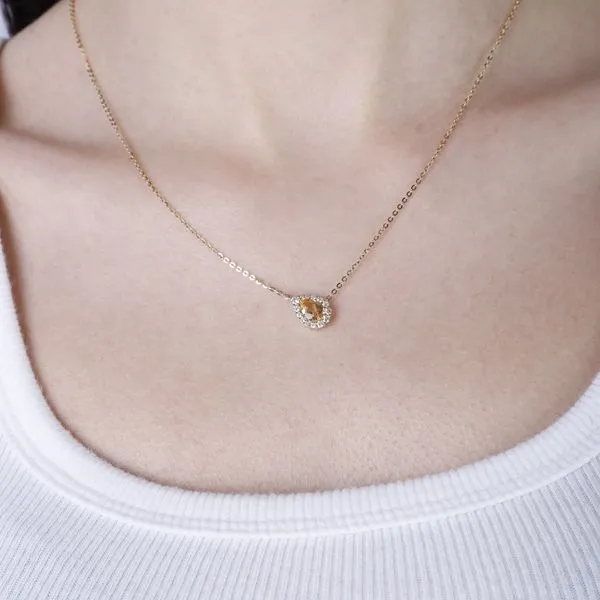 Teardrop Citrine Necklace Image 3 Peter & Co. Jewelers Avon Lake, OH