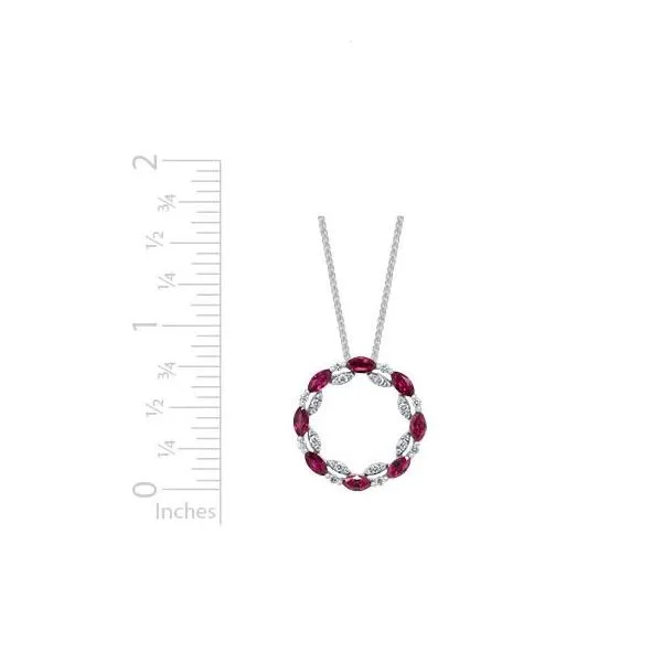Ruby & Diamond Circle Necklace Image 2 Peter & Co. Jewelers Avon Lake, OH