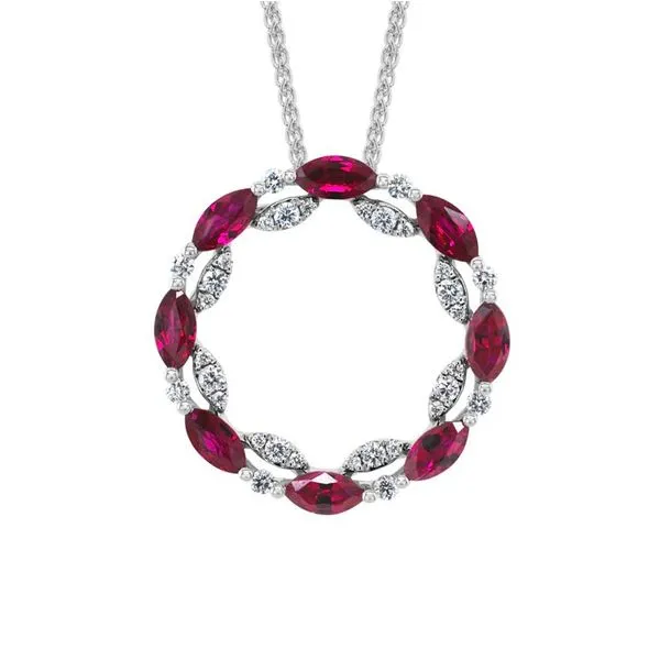 Ruby & Diamond Circle Necklace Peter & Co. Jewelers Avon Lake, OH