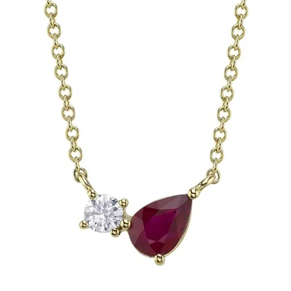 Shy Creation Toi et Moi Diamond & Ruby Pear Necklace Peter & Co. Jewelers Avon Lake, OH