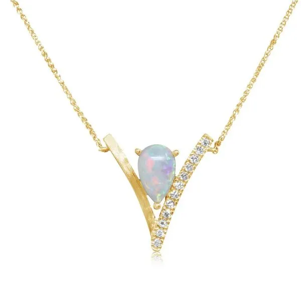 Australian Opal & Diamond Necklace Peter & Co. Jewelers Avon Lake, OH