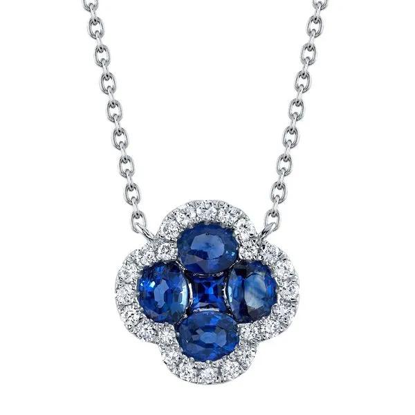 Shy Creation Blue Sapphire Clover Necklace Peter & Co. Jewelers Avon Lake, OH