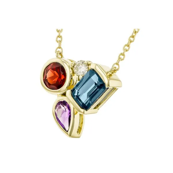 Gemstone Cluster Necklace Image 2 Peter & Co. Jewelers Avon Lake, OH