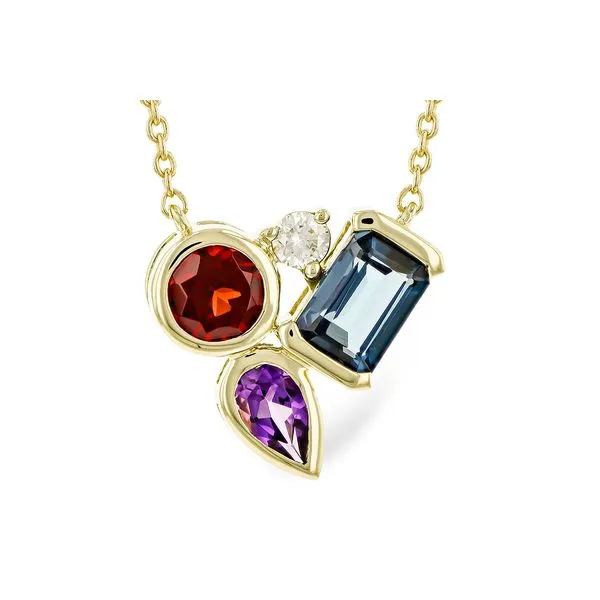 Gemstone Cluster Necklace Peter & Co. Jewelers Avon Lake, OH