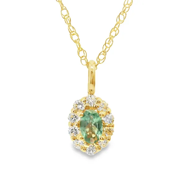 Alexandrite Diamond Halo Necklace Peter & Co. Jewelers Avon Lake, OH