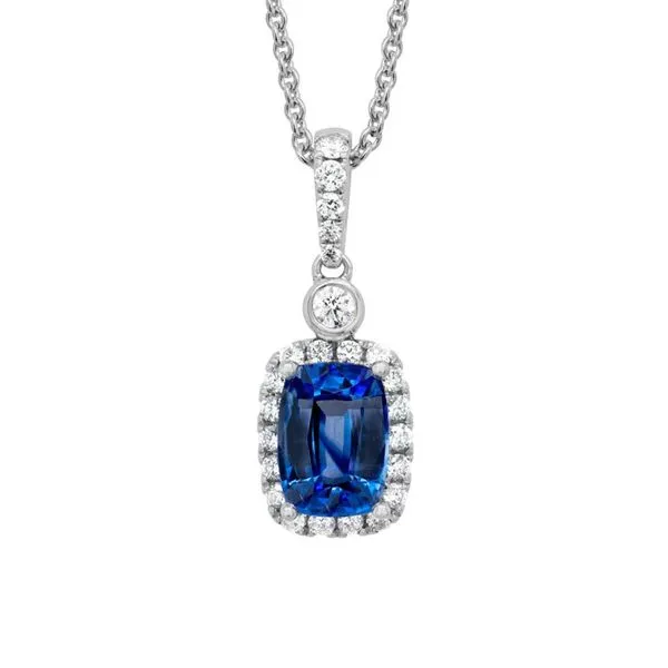 Blue Sapphire & Diamond Pendant Necklace Peter & Co. Jewelers Avon Lake, OH