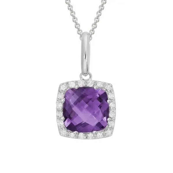Amethyst Diamond Halo Necklace Peter & Co. Jewelers Avon Lake, OH