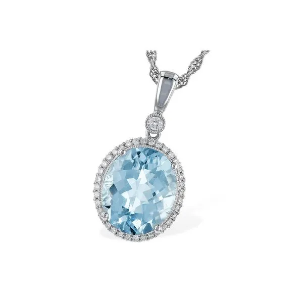 Aquamarine & Diamond Pendant Necklace Peter & Co. Jewelers Avon Lake, OH