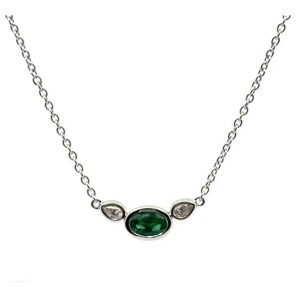 Fana Emerald & Diamond Necklace Image 2 Peter & Co. Jewelers Avon Lake, OH