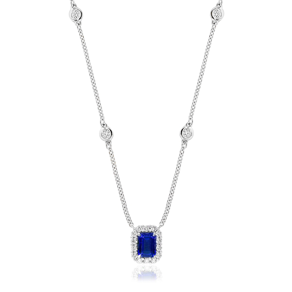 Blue Sapphire & Diamond Necklace Peter & Co. Jewelers Avon Lake, OH