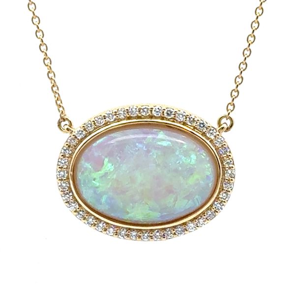 Australian Opal and Diamond Necklace Peter & Co. Jewelers Avon Lake, OH
