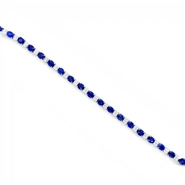 Blue Sapphire Diamond Bracelet Image 3 Peter & Co. Jewelers Avon Lake, OH