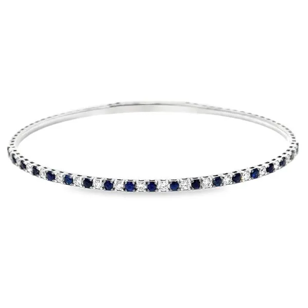 Diamond & Blue Sapphire Flexible Bangle Bracelet Peter & Co. Jewelers Avon Lake, OH