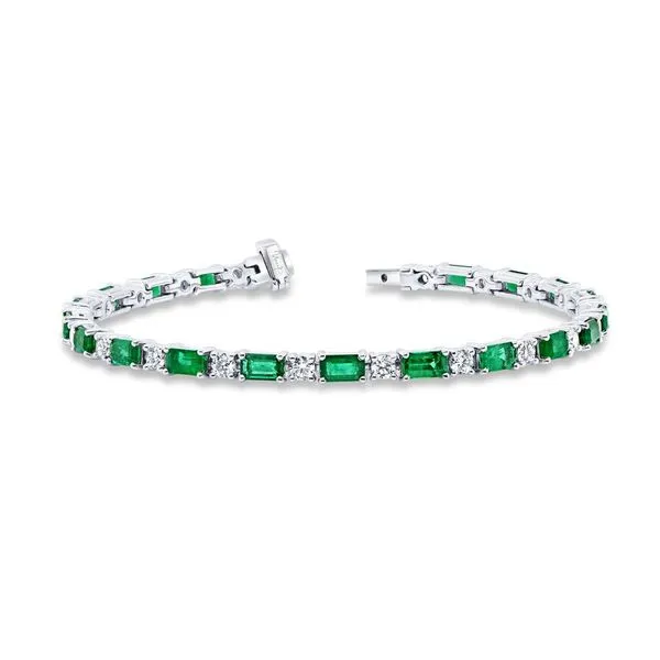 Uneek Precious Collection Emerald Cut Emerald Link Bracelet Peter & Co. Jewelers Avon Lake, OH