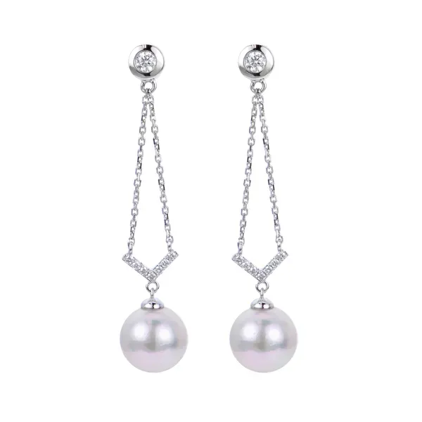 Akoya Pearl & Diamond Earrings Peter & Co. Jewelers Avon Lake, OH