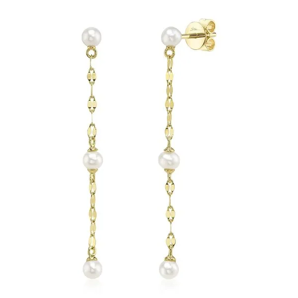 Shy Creation Cultured Pearl Sparkle Chain Earrings Peter & Co. Jewelers Avon Lake, OH