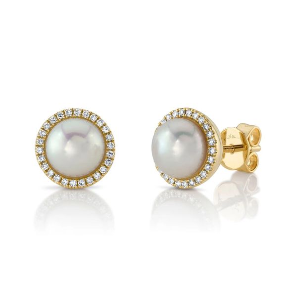 Shy Creation Diamond & Cultured Pearl Stud Earrings Peter & Co. Jewelers Avon Lake, OH