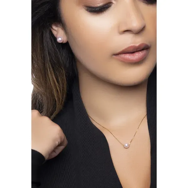 Akoya Pearl Solitaire Necklace Image 2 Peter & Co. Jewelers Avon Lake, OH