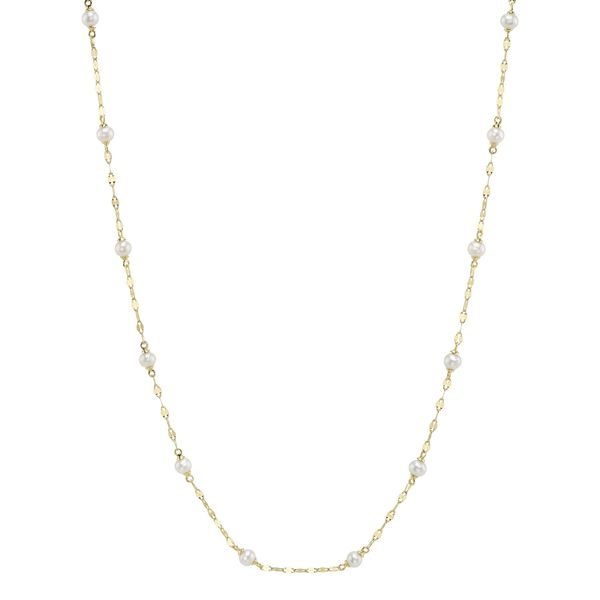 Shy Creation Cultured Pearl Sparkle Chain Necklace Peter & Co. Jewelers Avon Lake, OH