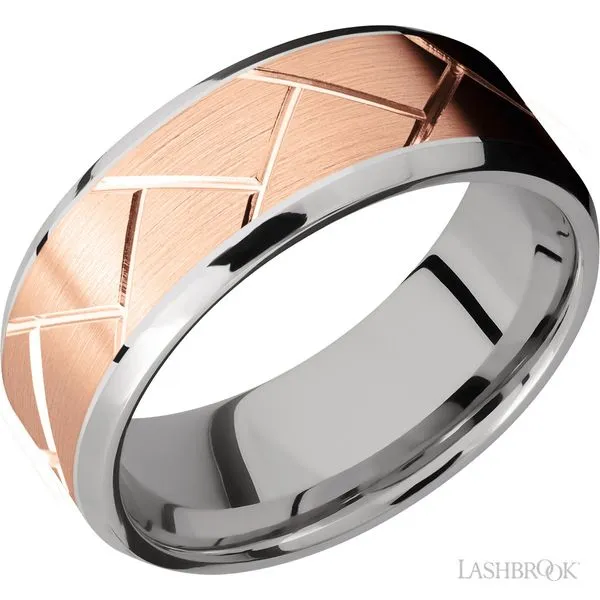 8mm Two-Tone Beveled Band Peter & Co. Jewelers Avon Lake, OH