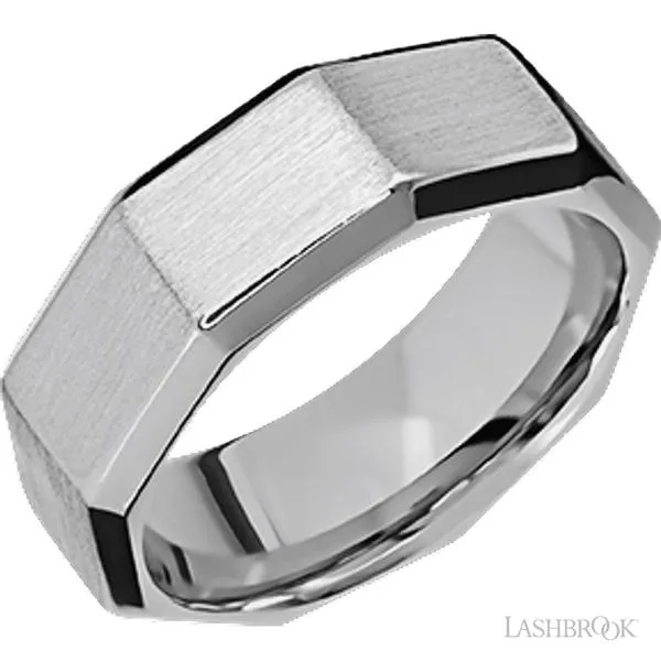 8mm White Gold Faceted Band Peter & Co. Jewelers Avon Lake, OH
