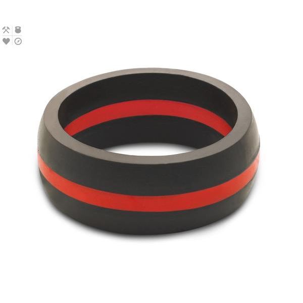 Size 10 Qalo Wide Thin Line Red Silicone Ring Peter & Co. Jewelers Avon Lake, OH