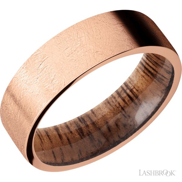 7mm Rose Gold and Hardwood Band Peter & Co. Jewelers Avon Lake, OH