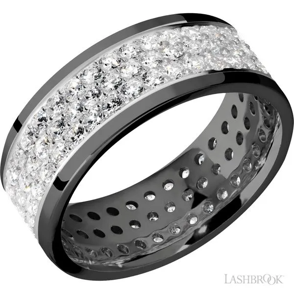 8mm Black Zirconium Diamond Band Peter & Co. Jewelers Avon Lake, OH