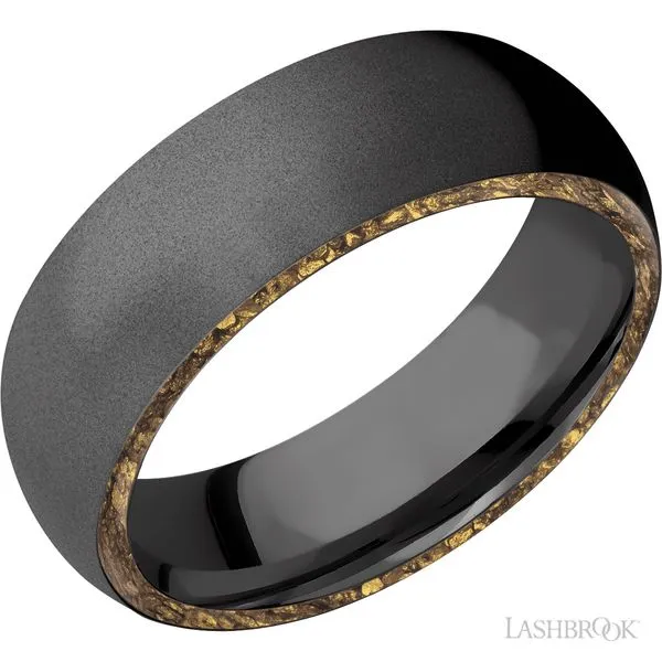 7mm Zirconium Band with Alaskan Gold Peter & Co. Jewelers Avon Lake, OH