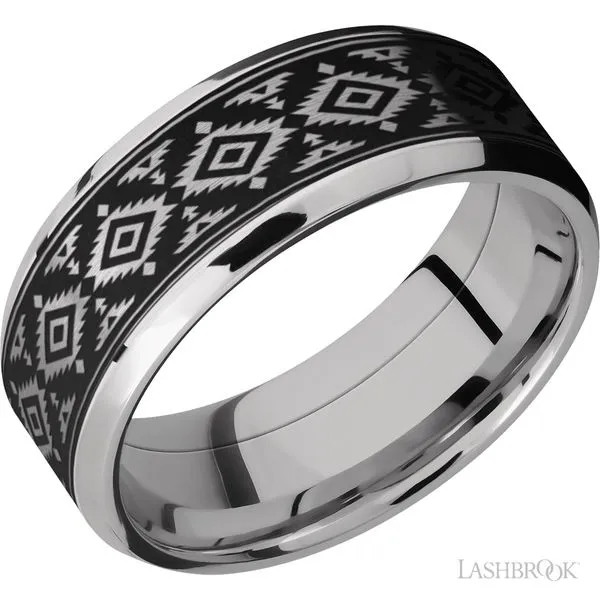 Cobalt Chrome Band with Aztec Pattern Peter & Co. Jewelers Avon Lake, OH