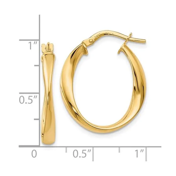 Oval Twisted Hoop Earrings Image 2 Peter & Co. Jewelers Avon Lake, OH