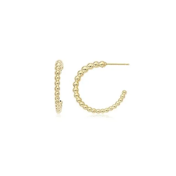 Yellow Gold J-Hoop Earrings Peter & Co. Jewelers Avon Lake, OH