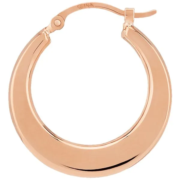 Rose Gold Polished Flat Hoops Peter & Co. Jewelers Avon Lake, OH