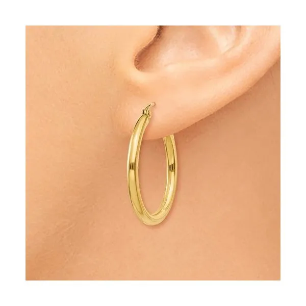 Yellow Gold Hoop Earrings Image 3 Peter & Co. Jewelers Avon Lake, OH