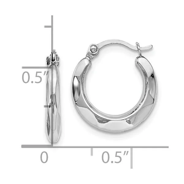 Faceted Hoop Earrings Image 2 Peter & Co. Jewelers Avon Lake, OH
