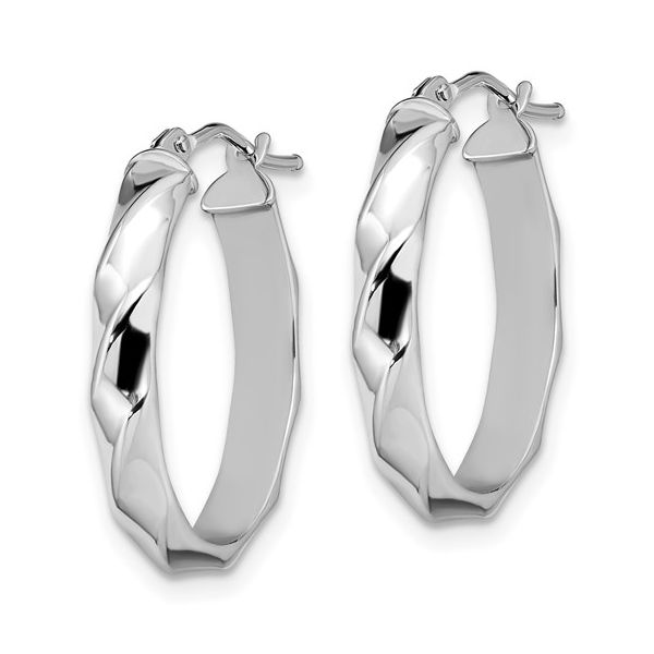 Polished Twisted Oval Hoop Earrings Image 2 Peter & Co. Jewelers Avon Lake, OH
