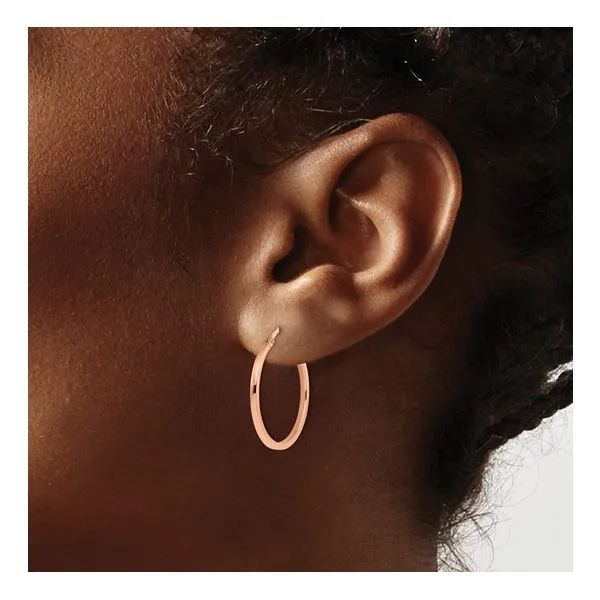 Rose Gold Hoop Earrings Image 2 Peter & Co. Jewelers Avon Lake, OH