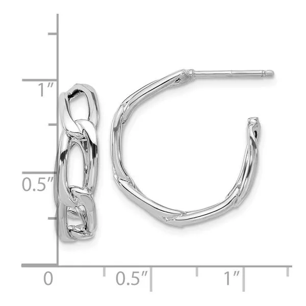 Polished Link Hoop Earrings Image 4 Peter & Co. Jewelers Avon Lake, OH