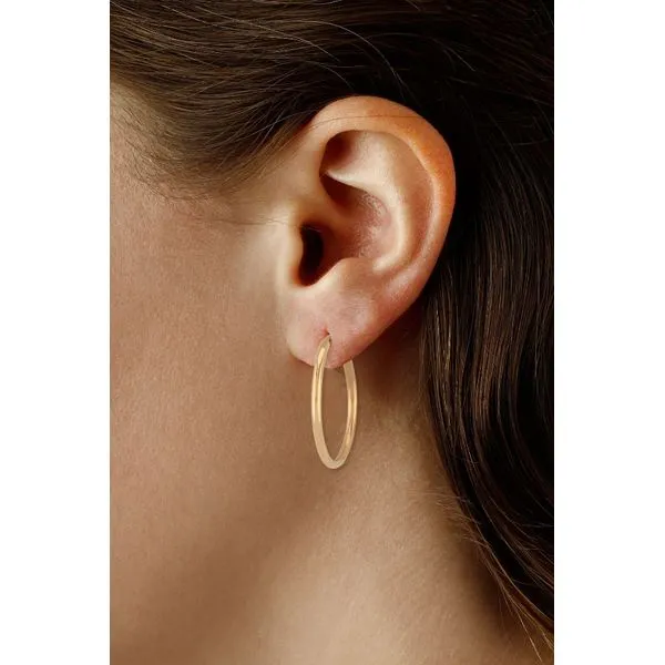 Yellow Gold Endless Hoop Earrings Image 2 Peter & Co. Jewelers Avon Lake, OH