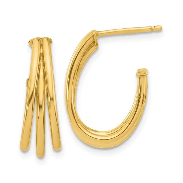 3-Row J-Hoop Post Earrings Peter & Co. Jewelers Avon Lake, OH