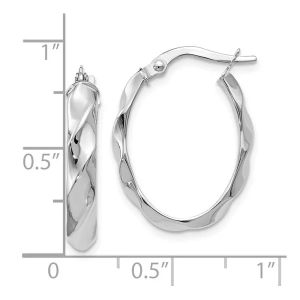Polished Twisted Oval Hoop Earrings Image 4 Peter & Co. Jewelers Avon Lake, OH