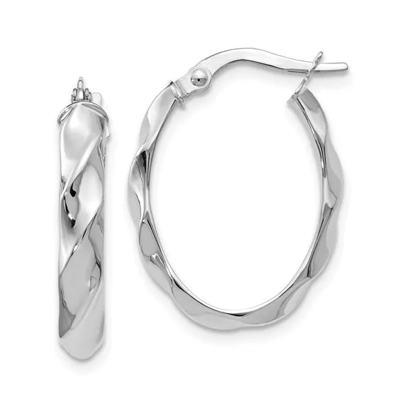 Polished Twisted Oval Hoop Earrings Peter & Co. Jewelers Avon Lake, OH