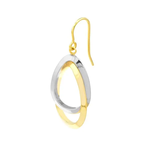 Two-Tone Interlinked Teardrop Dangle Earrings Image 3 Peter & Co. Jewelers Avon Lake, OH