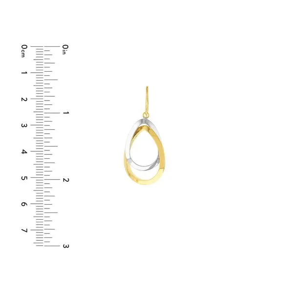 Two-Tone Interlinked Teardrop Dangle Earrings Image 4 Peter & Co. Jewelers Avon Lake, OH